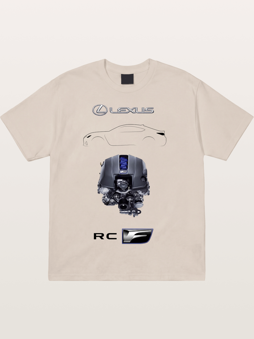 RC F Engine Outline Poster Cotton T-shirt
