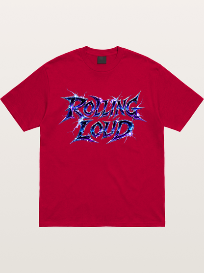 Rolling Loud Blue Lightning Font Gildan T-shirt