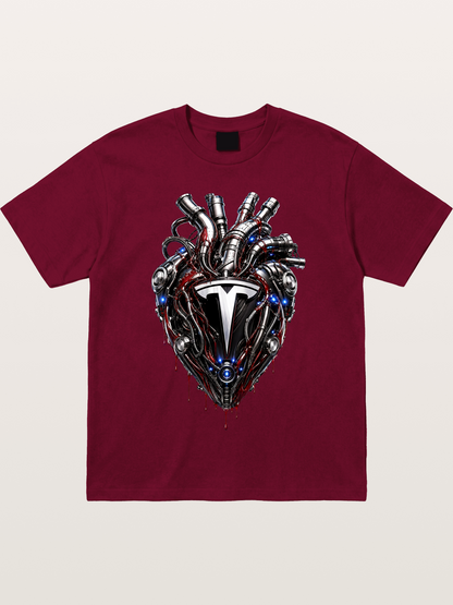 Tesla Mechanical Heart Art Gildan T-shirt