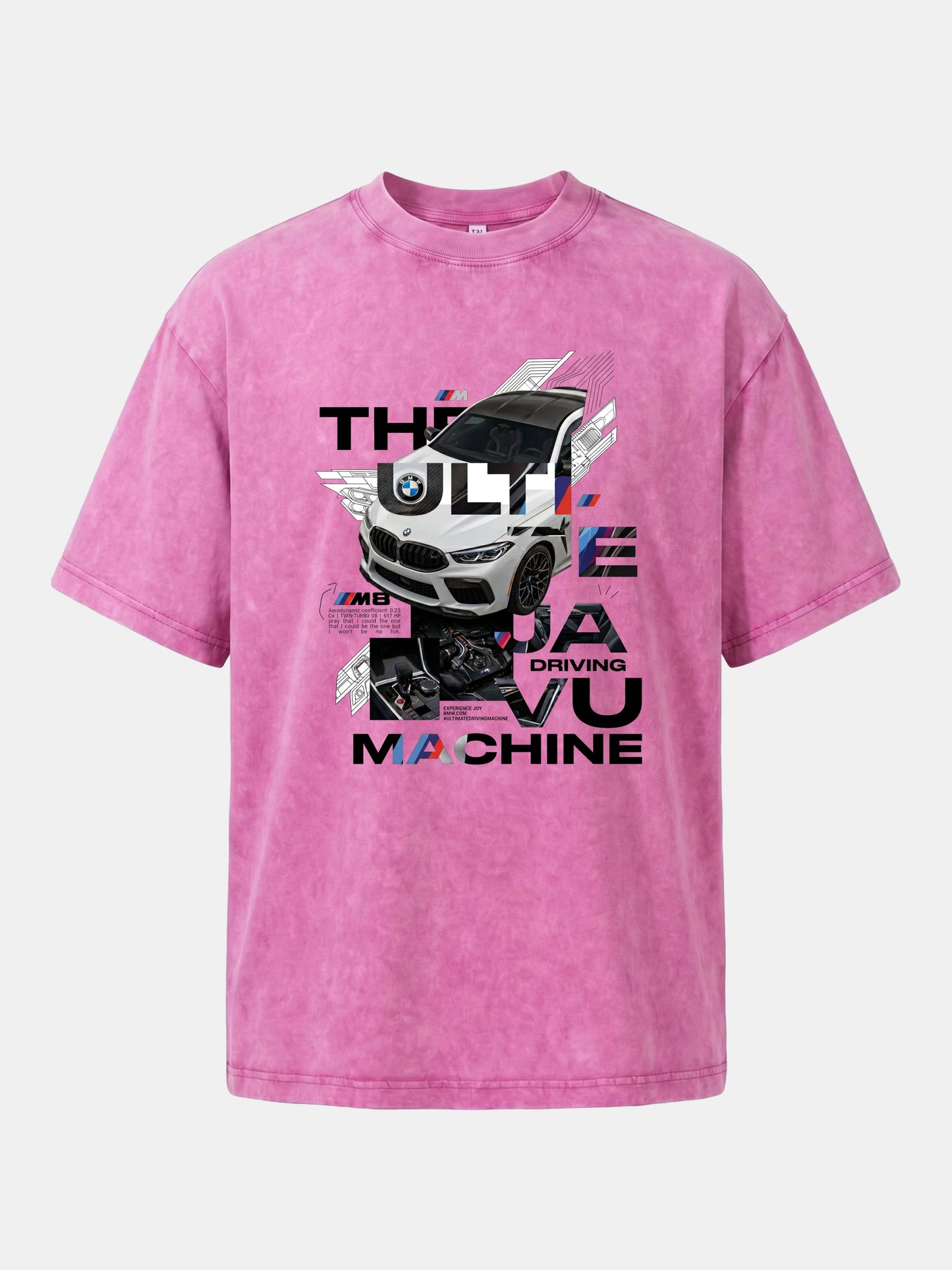 BMW M8 Tech Collage Poster Washed T-shirt