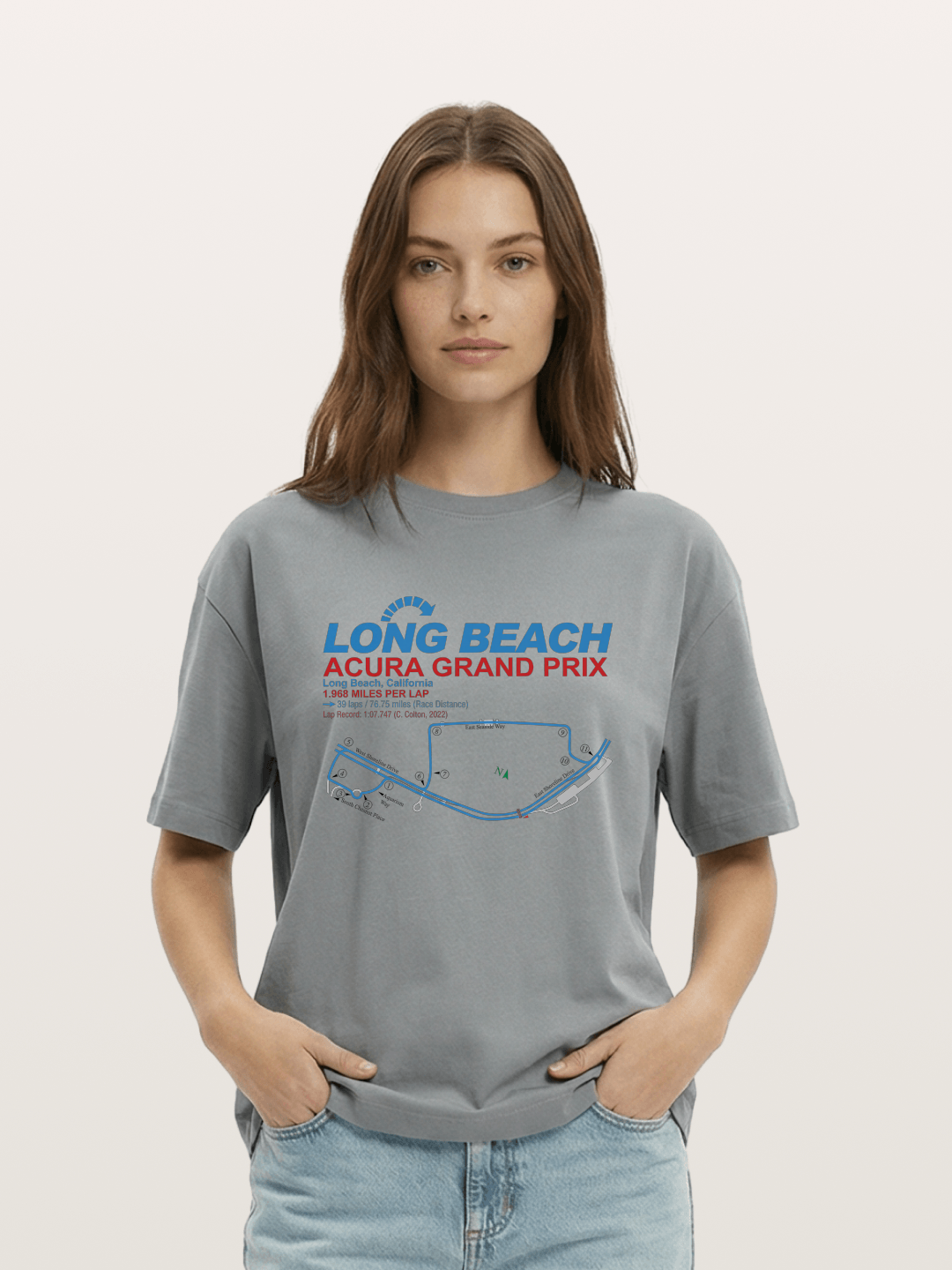 Long Beach Grand Prix Map Gildan T-shirt