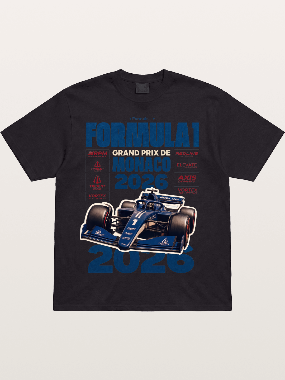 Deep Blue Monaco F1 2026 Card Cotton T-shirt