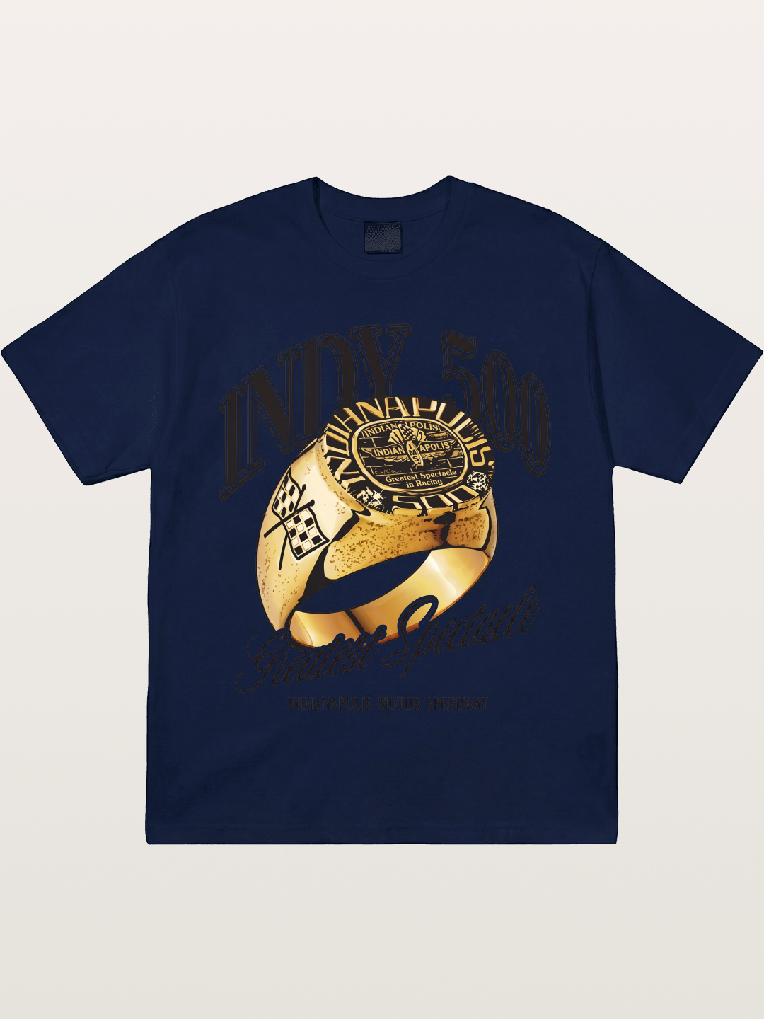Indy 500 Gold Championship Ring Gildan T-shirt