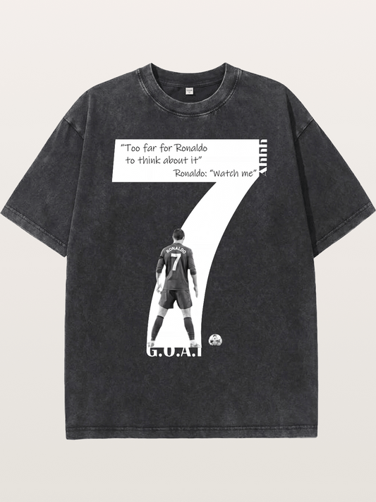 Ronaldo #7 Watch Me Quote Washed T-shirt