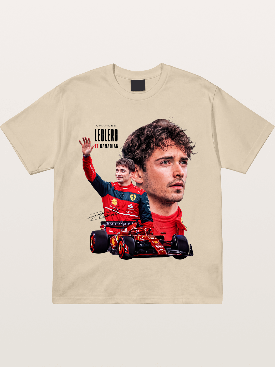 Leclerc Ferrari F1 Collage Art Gildan T-shirt