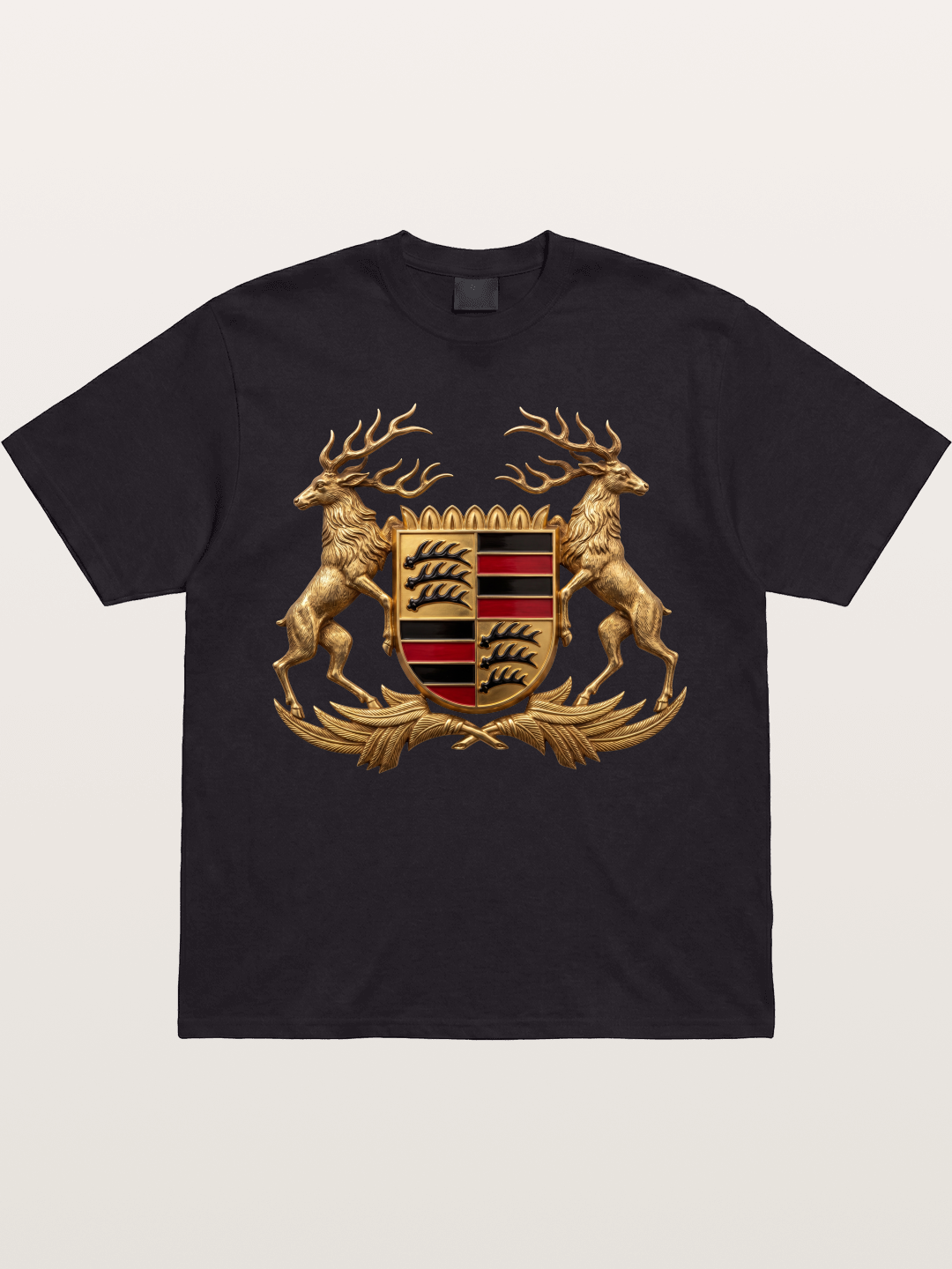 Porsche Crest Deer Artwork Gildan T-shirt
