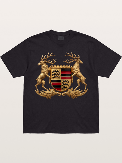 Porsche Crest Deer Artwork Gildan T-shirt