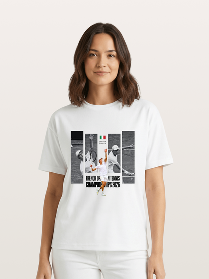 Jannik Sinner French Open Graphic Gildan T-shirt