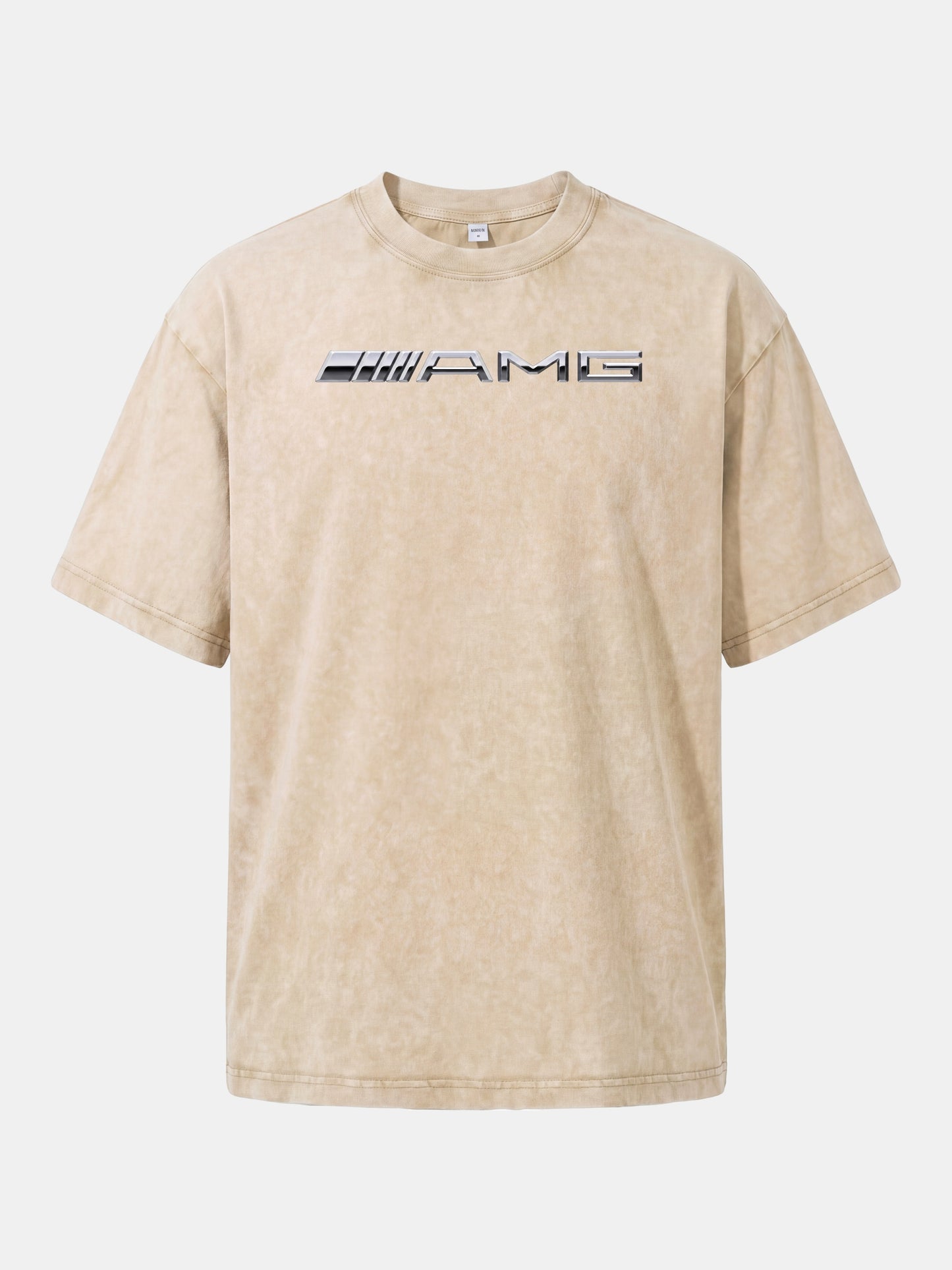 Metallic Finish AMG Three Strip Emblem Washed T-shirt