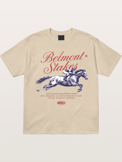 Belmont Stakes Vintage Script Print Gildan T-shirt