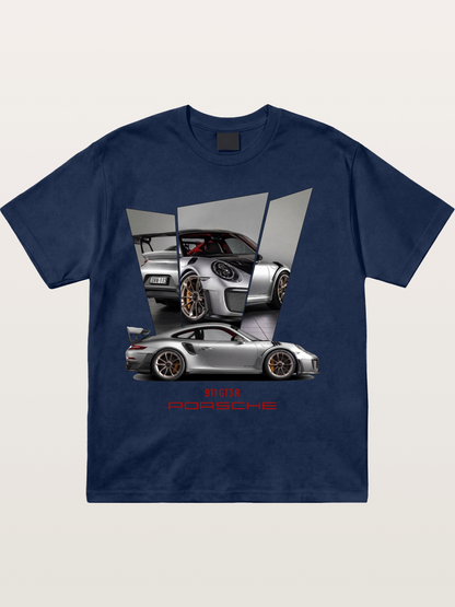 Porsche 911 GT3 RS Mirrored Collage Cotton T-shirt