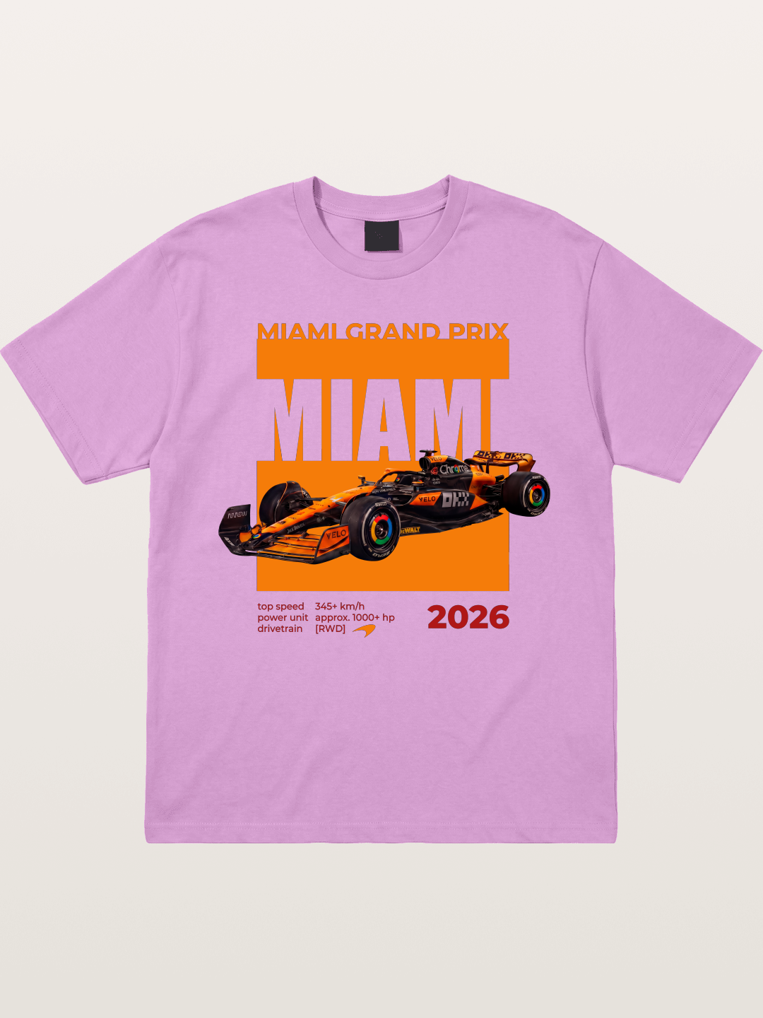 Miami GP Orange F1 Car Gildan T-shirt