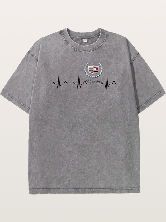 Cadillac Heartbeat Graphic Washed T-shirt