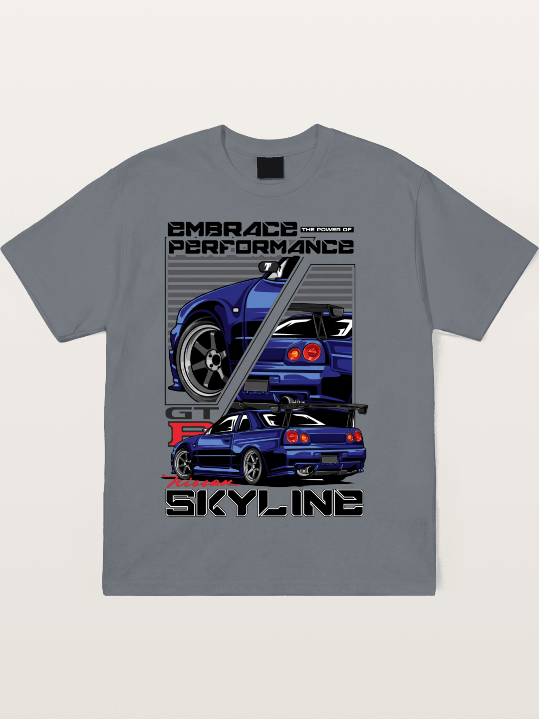 Nissan Skyline GT-R R34 Split View Cotton T-shirt