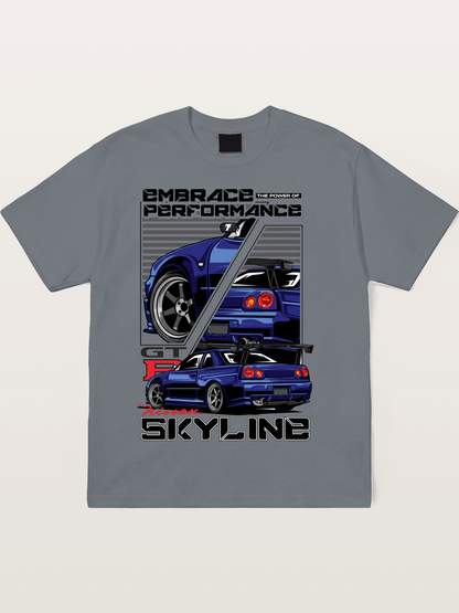 Nissan Skyline GT-R R34 Split View Cotton T-shirt