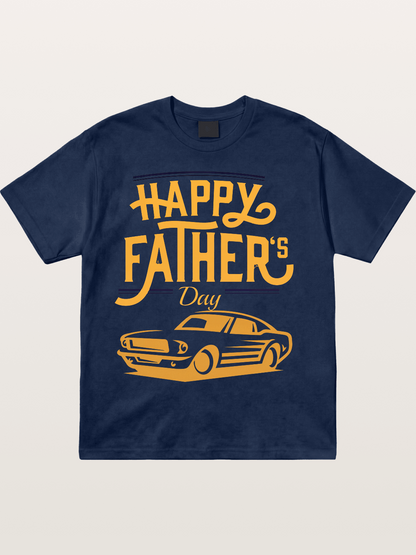 Father's Day Muscle Car Art Cotton T-shirt