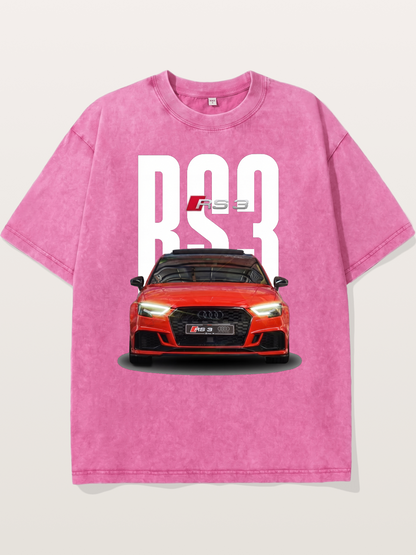 Audi RS3 Red Performance Sedan Washed T-shirt