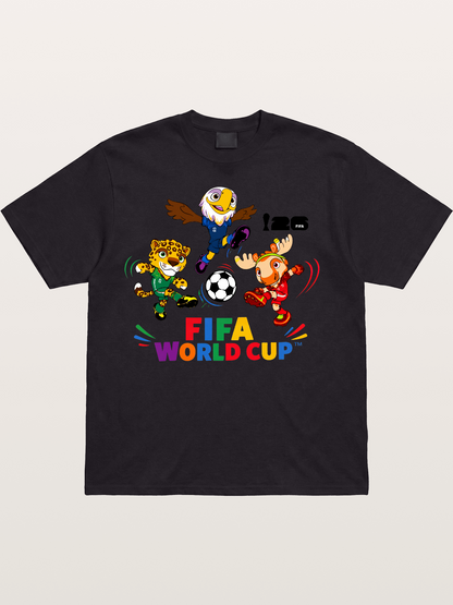 FIFA World Cup Mascots Print Cotton T-shirt
