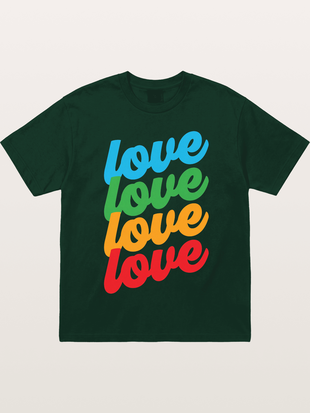 Love Is Love Stacked Rainbow Gildan T-shirt