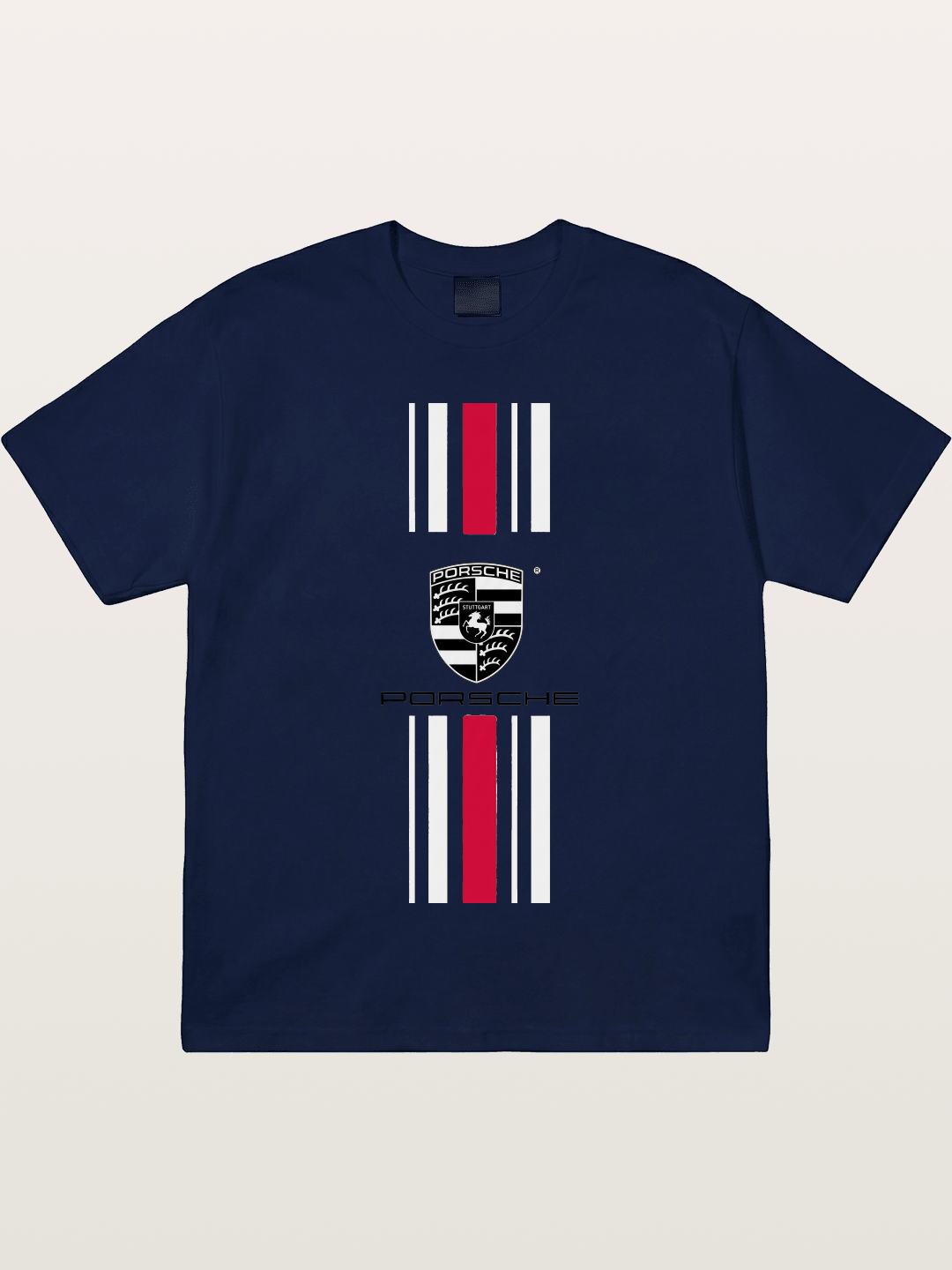 Porsche Crest Striped Design Gildan T-shirt