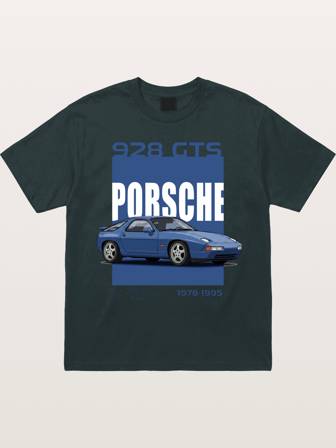Porsche 928 GTS Blue Classic Gildan T-shirt