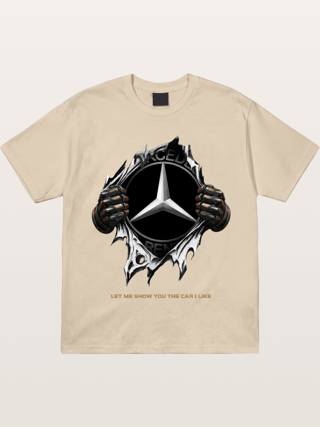 Mercedes Star Crest Tear Through Gildan T-shirt
