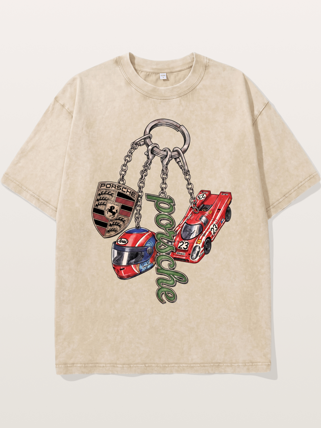 Porsche Vintage Race Charm Combo Washed T-shirt