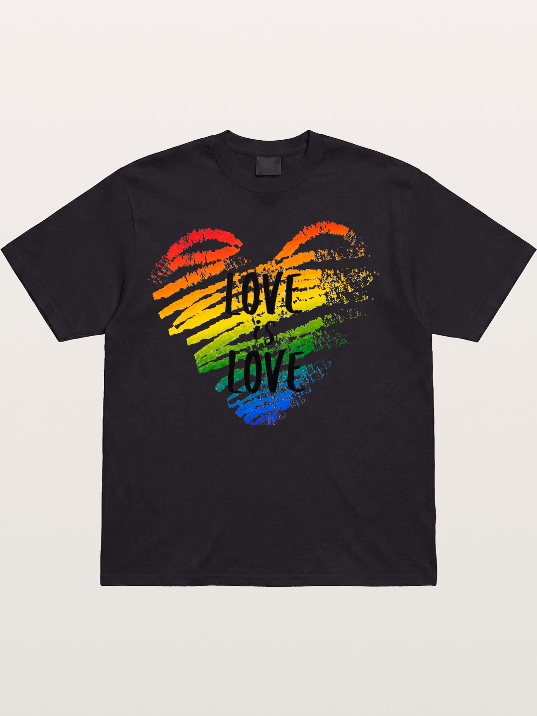 Love Is Love Rainbow Heart Art Cotton T-shirt