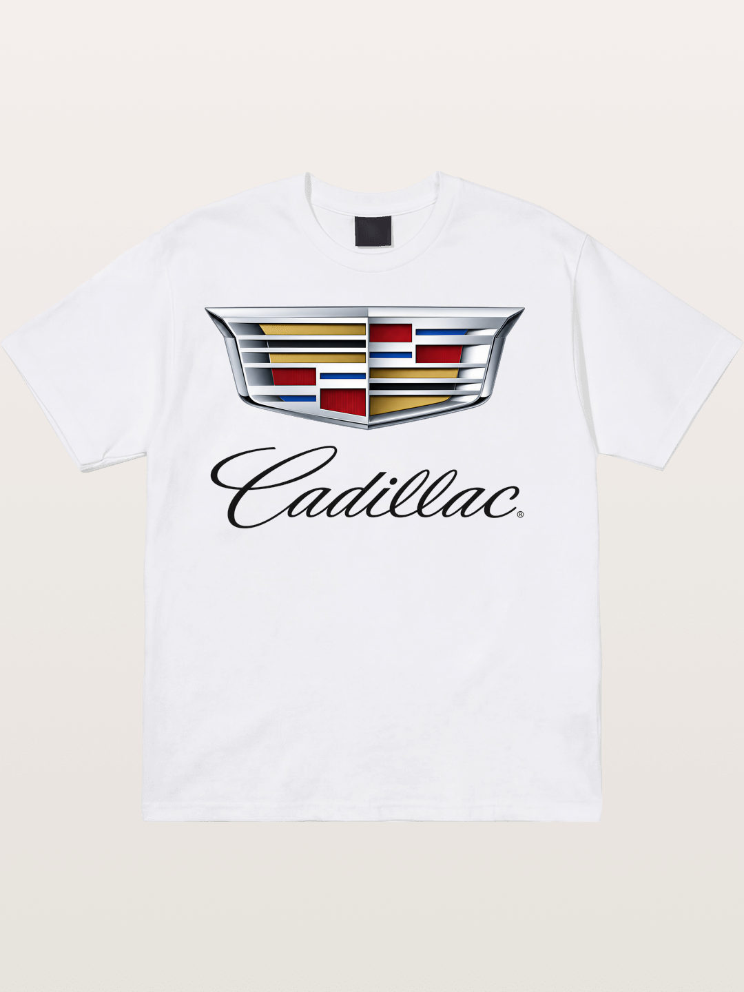 Cadillac Emblem Script Print Cotton T-shirt