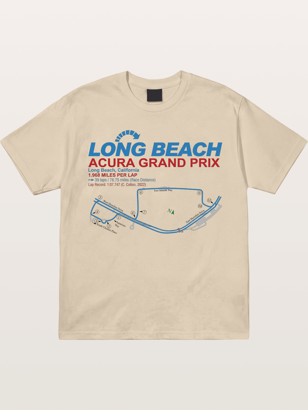 Long Beach Grand Prix Map Gildan T-shirt