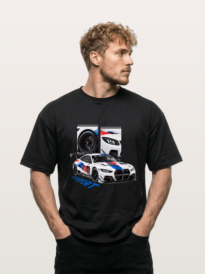 BMW M4 GT Race Car Collage Gildan T-shirt