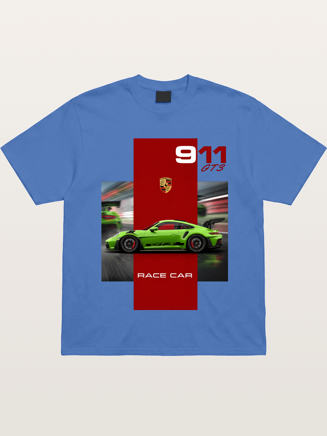 Porsche 911 GT3 Green Race Car Gildan T-shirt