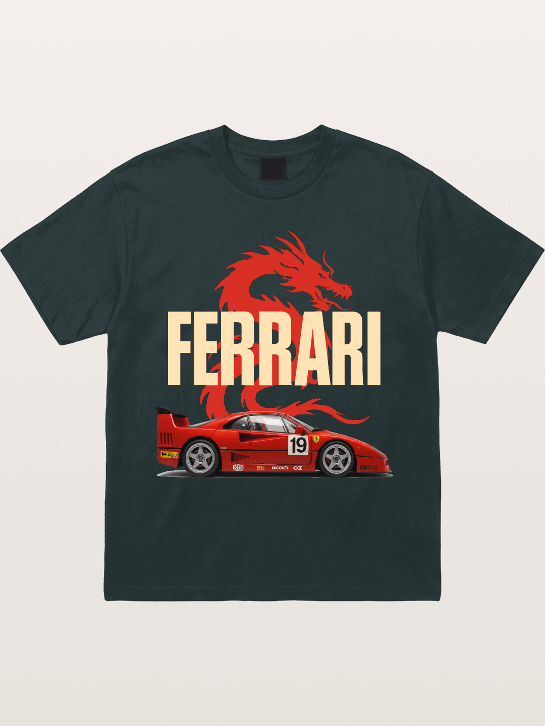 Ferrari F40 Red Dragon Theme Gildan T-shirt
