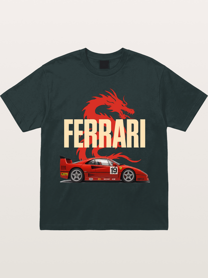 Ferrari F40 Red Dragon Theme Gildan T-shirt