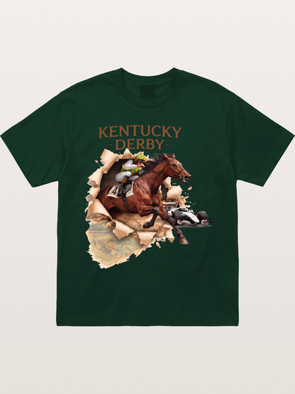 Derby Horse & Race Car Collage Design Gildan T-shirt