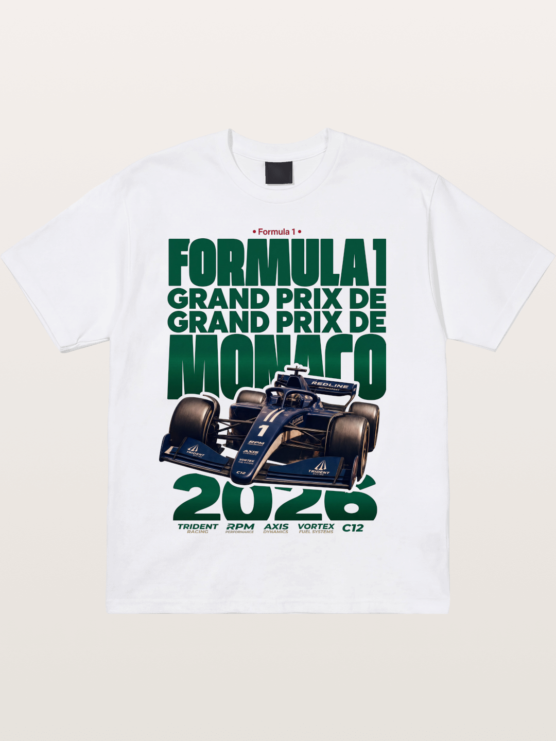 Navy Monaco F1 Grand Prix Art Cotton T-shirt
