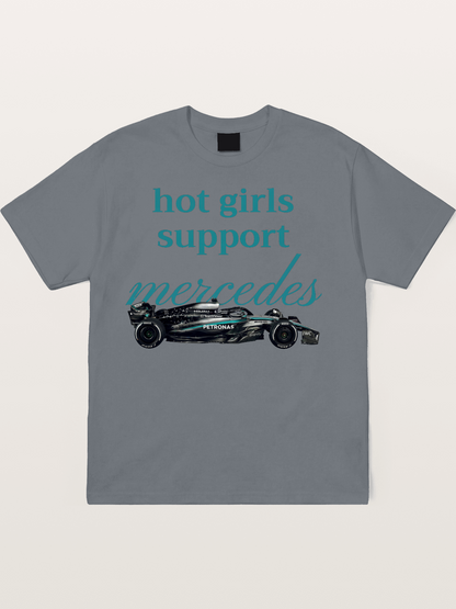 Mercedes F1 Racing Text Print Cotton T-shirt