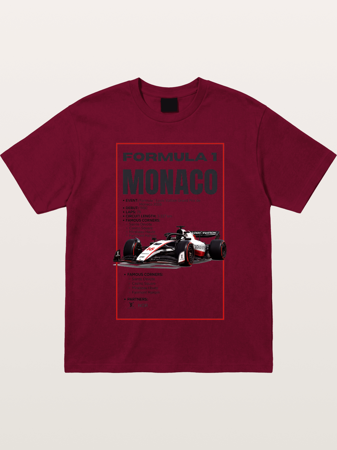 F1 Monaco Grand Prix Fact Sheet Gildan T-shirt