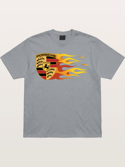 Porsche Crest With Flame Accents Gildan T-shirt