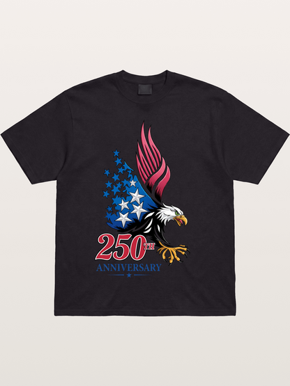 250th Anniversary Eagle Print Cotton T-shirt