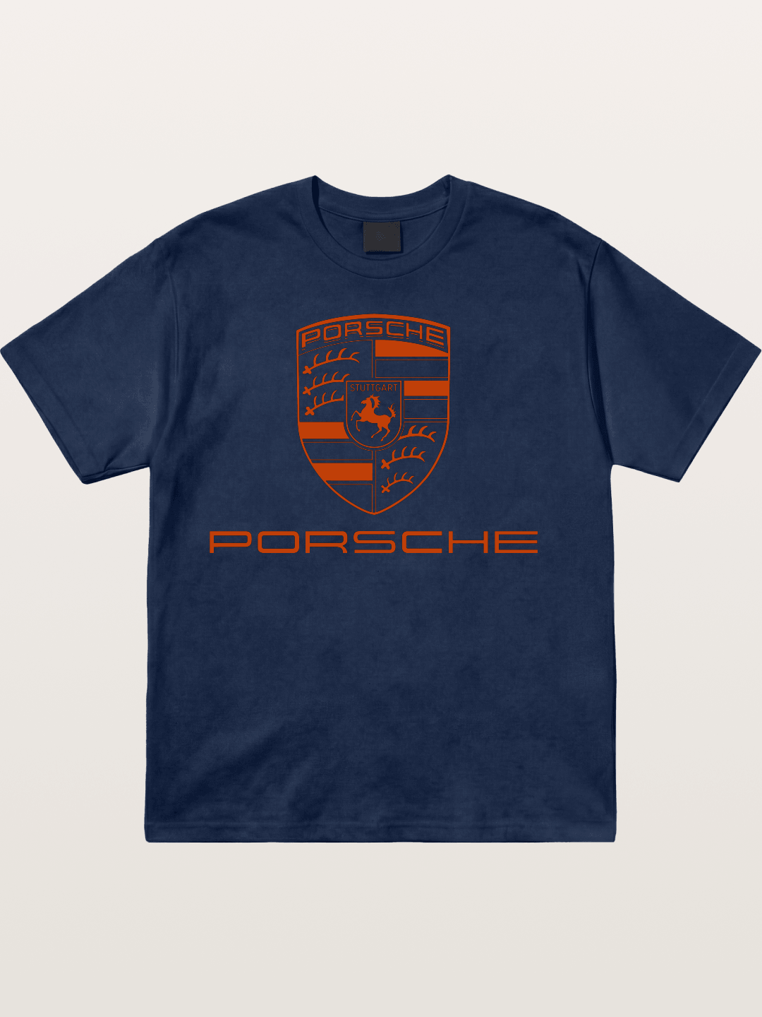 Porsche Crest Orange White Logo Cotton T-shirt