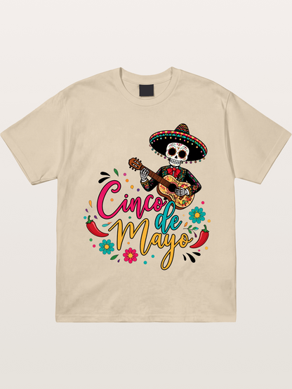 Cinco De Mayo Sugar Skull Graphic Gildan T-shirt