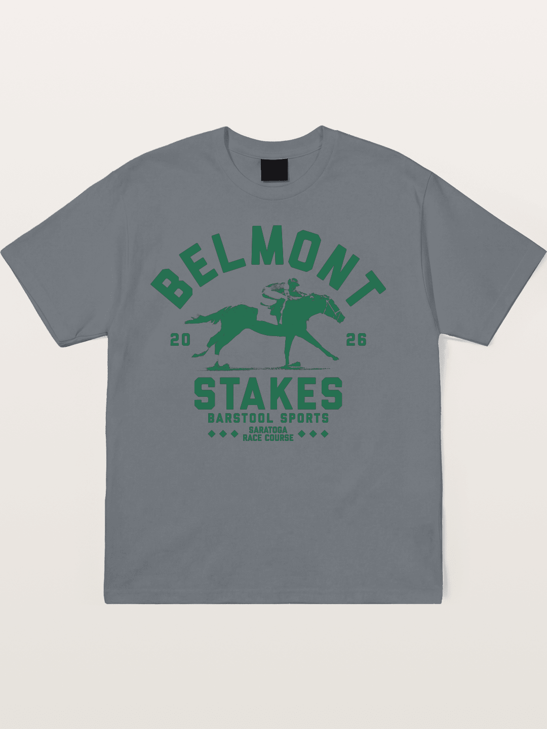 Belmont Stakes Horse Rider Silhouette Cotton T-shirt