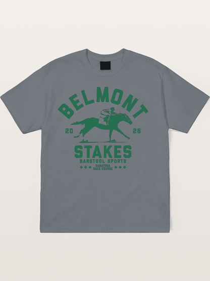 Belmont Stakes Horse Rider Silhouette Cotton T-shirt