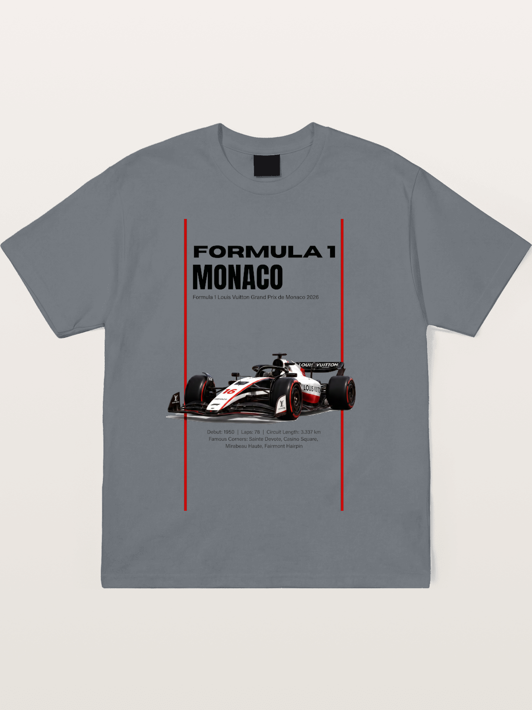Minimal F1 Monaco Race Card Cotton T-shirt