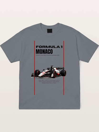 Minimal F1 Monaco Race Card Cotton T-shirt