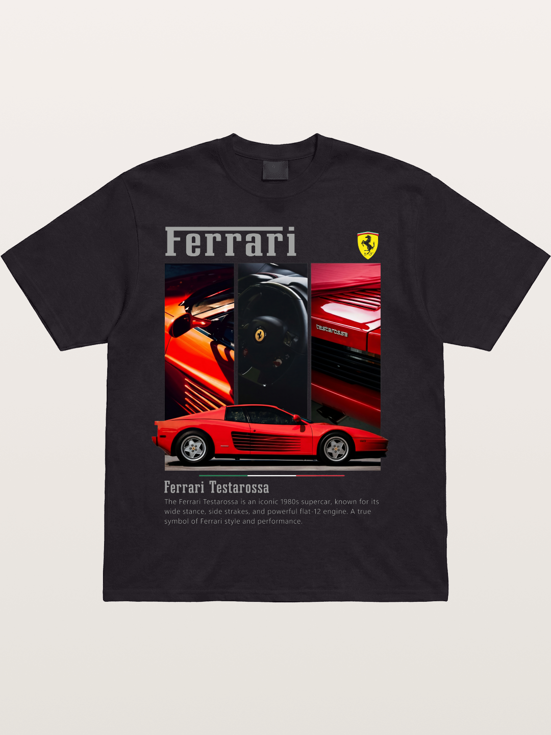 Ferrari Testarossa Classic Cotton T-shirt