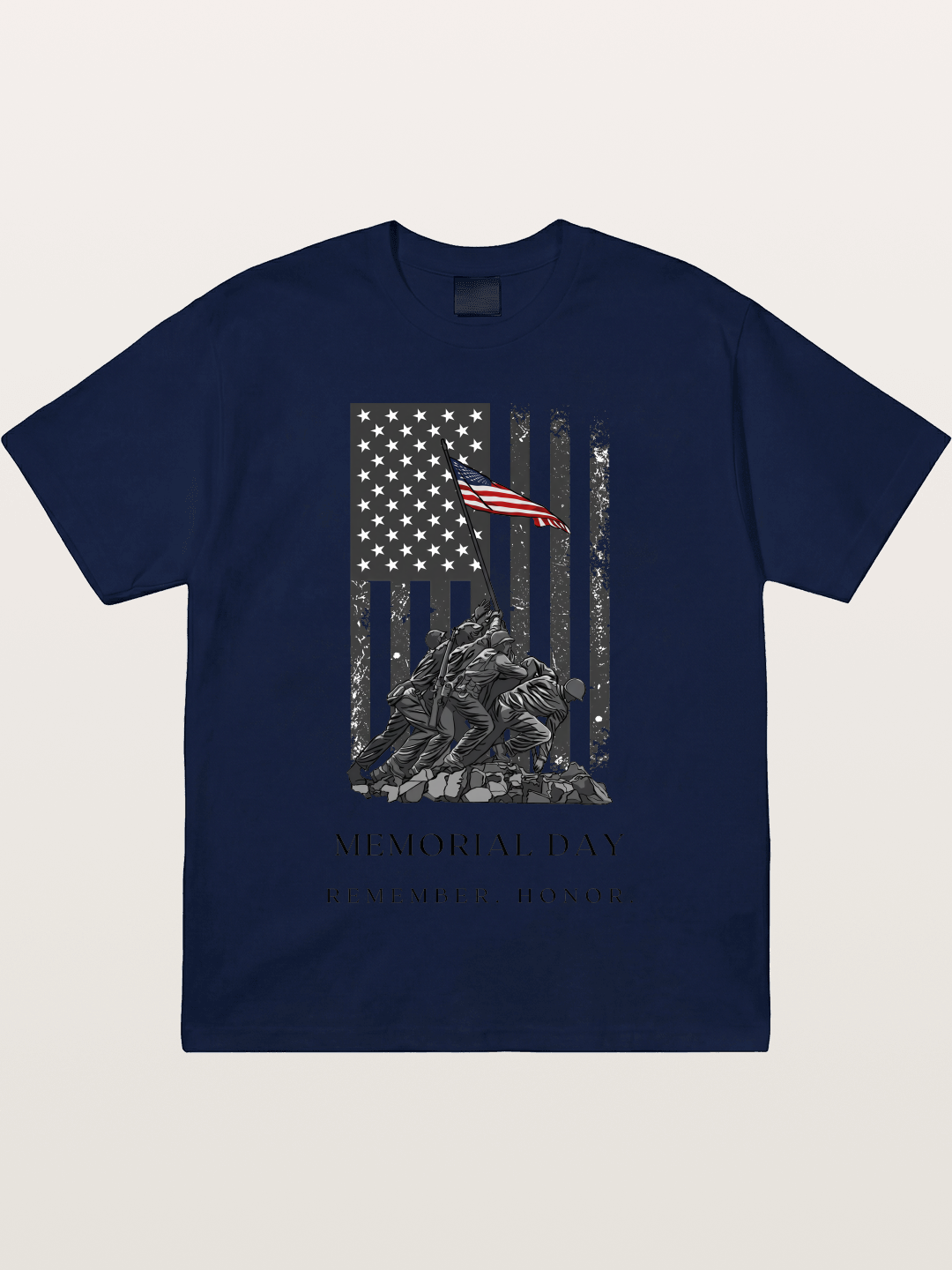 Memorial Day Flag Raising Print Gildan T-shirt