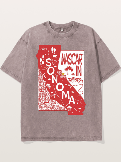 Sonoma Raceway California Outline Washed T-shirt