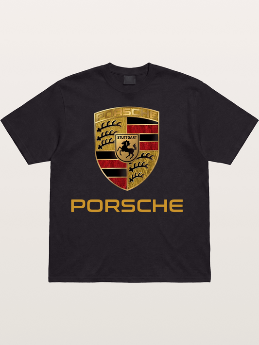 Porsche Golden Emblem Cotton T-shirt